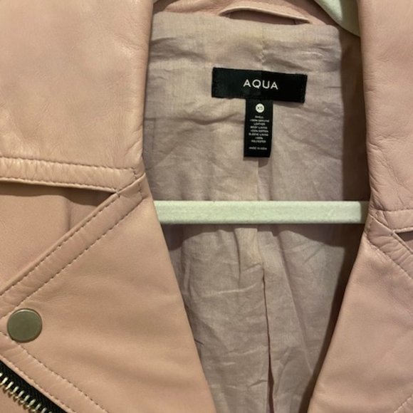 Aqua Pink Moto Leather Jacket - Picture 4 of 5